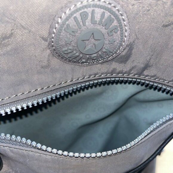 Kipling Gray Monkey Charm Adjustable Straps Trolley Handle Wheeled Backpack Sz M - Picture 10 of 16